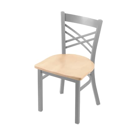 Holland Bar Stool Co 620 Catalina 18" Chair with Anodized Nickel Finish and Natural Maple Seat 62018ANNatMpl